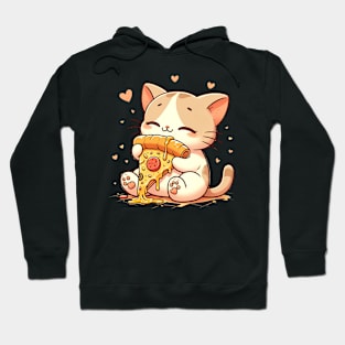 Cute kawaii Eating Pizza, Funny Pizza lover Hoodie